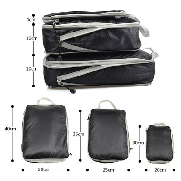 Compression Packing Cubes Suitcase Organizer Packing Cubes Packing Cubes Luggage Storage Bags (Black, of 3)