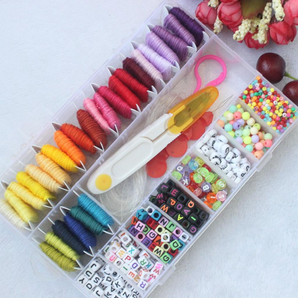 28 Multicolor Embroidery Floss String Bracelet Making Beads for Friendship Jewelry