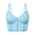 thumbnail image 5 of SNKSDGM Female Womens Tank Tops Dressy Casual Spaghetti Strap Tank Top with Built in Bra Crop Women Sexy Lace Sleeve French High End Design Sense Short Style Top L, 5 of 5
