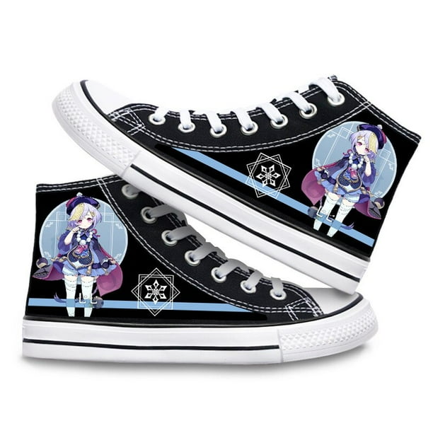 Zapatos de lona Genshin Impact, zapatillas altas, disfraz de Cosplay con estampado 3D para niños y niñas, zapatos Kawaii, regalos de Anime para niñosR36 Deng Xun unisex