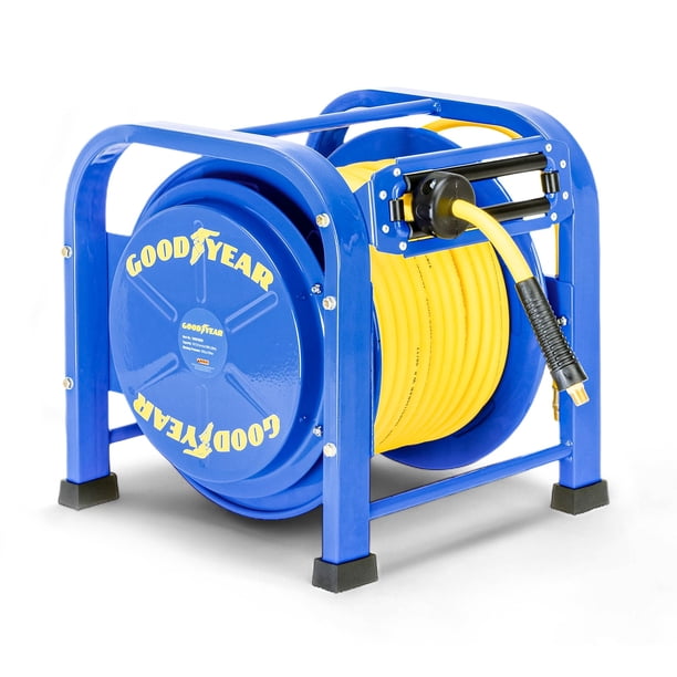 Carrete de manguera de aire Goodyear retráctil, 100 pies, 300 psi, 3/8