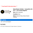thumbnail image 2 of Brake Master Cylinder - Compatible with 2017 - 2019 Honda Ridgeline 2018, 2 of 2