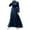 Blue, variant on Elegant Women's Long Sleeve Button Down Abaya Casual Dress Dubai Fashion Outerwear