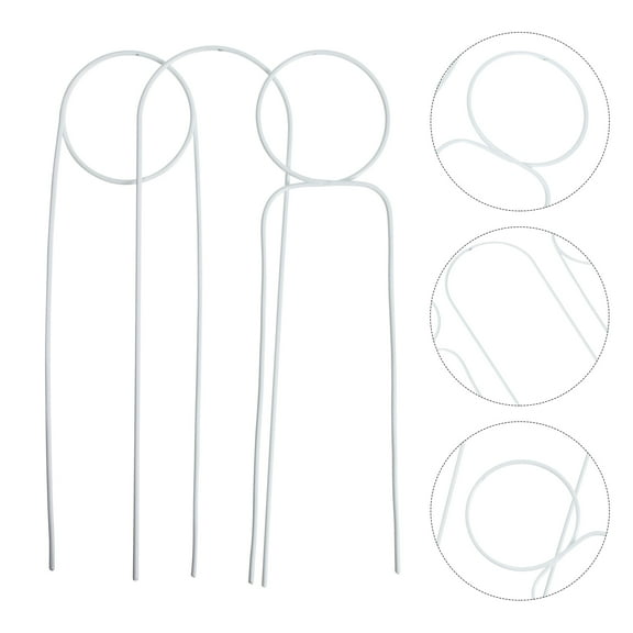 White Iron Plant Climbing Supports for Garden Use with 3pcs Trellis for Vines and Roses