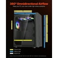 thumbnail image 3 of VEVOR Caja para juegos de PC de torre media con 3 ventiladores ARGB de 120 mm para placa base ATX, 3 of 9