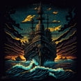 thumbnail image 4 of Maki 20x20 Black Ornate Wood Framed With Double Matting Wall Art Titled - Uss Texas I, 4 of 6