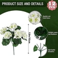 thumbnail image 3 of Artificial Geranium Flowers for Outdoor Spring Summer Decoration, 13 Inch Fake Geranium Faux Plants UV Resistant for Front Door Planter, Outside Home Garden Balcony Yard Porch Decor, White, 3 of 8