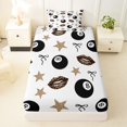 thumbnail image 4 of spefrowx Black Lucky 8 Billiard Twin Sheets for Girls, Leopard Stars Print Bedding, 3-Piece, 1 Flat Sheet, 1 Fitted Sheet and 1 Pillowcase, 4 of 6