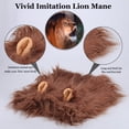 thumbnail image 3 of Lion Mane Wig for Dogs, Funny Pet Cat Costumes for Halloween Christmas, Furry Dog Clothing Accessories (Size L, Coffee), 3 of 6
