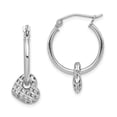 thumbnail image 1 of 925 Sterling Silver Heart Hoop Earrings Love, 1 of 6