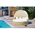 thumbnail image 5 of LiviNest All-Weather Outdoor Sectional Daybed: 3-in-1 Sofa, Sunbed & Dining Hub - Retractable Canopy & Adjustable Table for 5-Person Poolside Lounging & Backyard Entertaining - PE Rattan & Metal Fram, 5 of 6