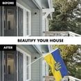 thumbnail image 3 of G128 Combo Pack: 5 Ft Tangle Free Aluminum Spinning Flagpole (White) & Ukraine Ukrainian Coat of Arms Flag 2x3 Ft, LiteWeave Pro Series Printed 150D Polyester | Pole with Flag Included, 3 of 9