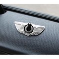 thumbnail image 5 of Union Jack Style Wing Emblem Rings For Mini Cooper R60 Countryman R61 Paceman Door Lock Knobs, Black/Grey UK Flag Design, 5 of 9