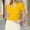 Yellow, variant on Women Short Sleeve Shirts V Neck Summer Tops Casual Work Basic Tees Tops Clothes Hide Tummy Tee Shirt Women Loose Fit Athletic Tops Women Tee Shirts Pack Cute Summer Tops Short T Shirt Long Sleeve