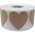 thumbnail image 1 of Brown Kraft Heart Stickers, 1.5 Inches in Size, 500 Labels on a Roll, 1 of 1