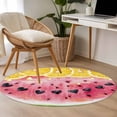 thumbnail image 4 of Round Rugs 4Ft, Red Watermelon Round Area Rug Washable Indoor Throw Carpet, Yellow Lemon Summer Fruit Country Soft Non Slip Circle Rug for Kitchen Nursery Room Home Decor Aesthetic, 4 of 8