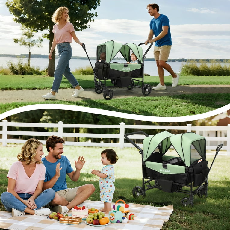 Minikid Baby Stroller Wagon for 2 Kid,Push Wagon Stroller with