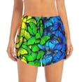 thumbnail image 2 of Fotbe Multicolored Butterflies Womens High Waist Running Shorts Athletic Workout Quick Dry Shorts for Women with Pockets Gym Yoga Summer Shorts-Medium, 2 of 9