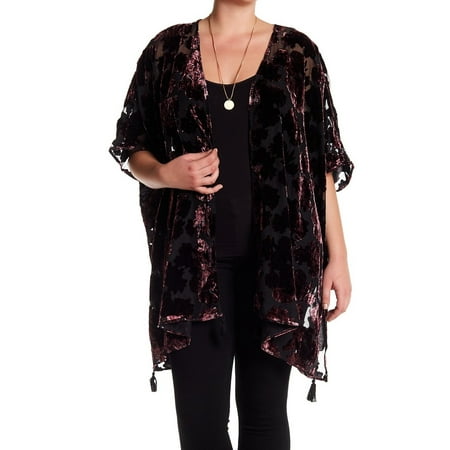 dr2 burnout kimono velvet 2x sweater floral womens plus