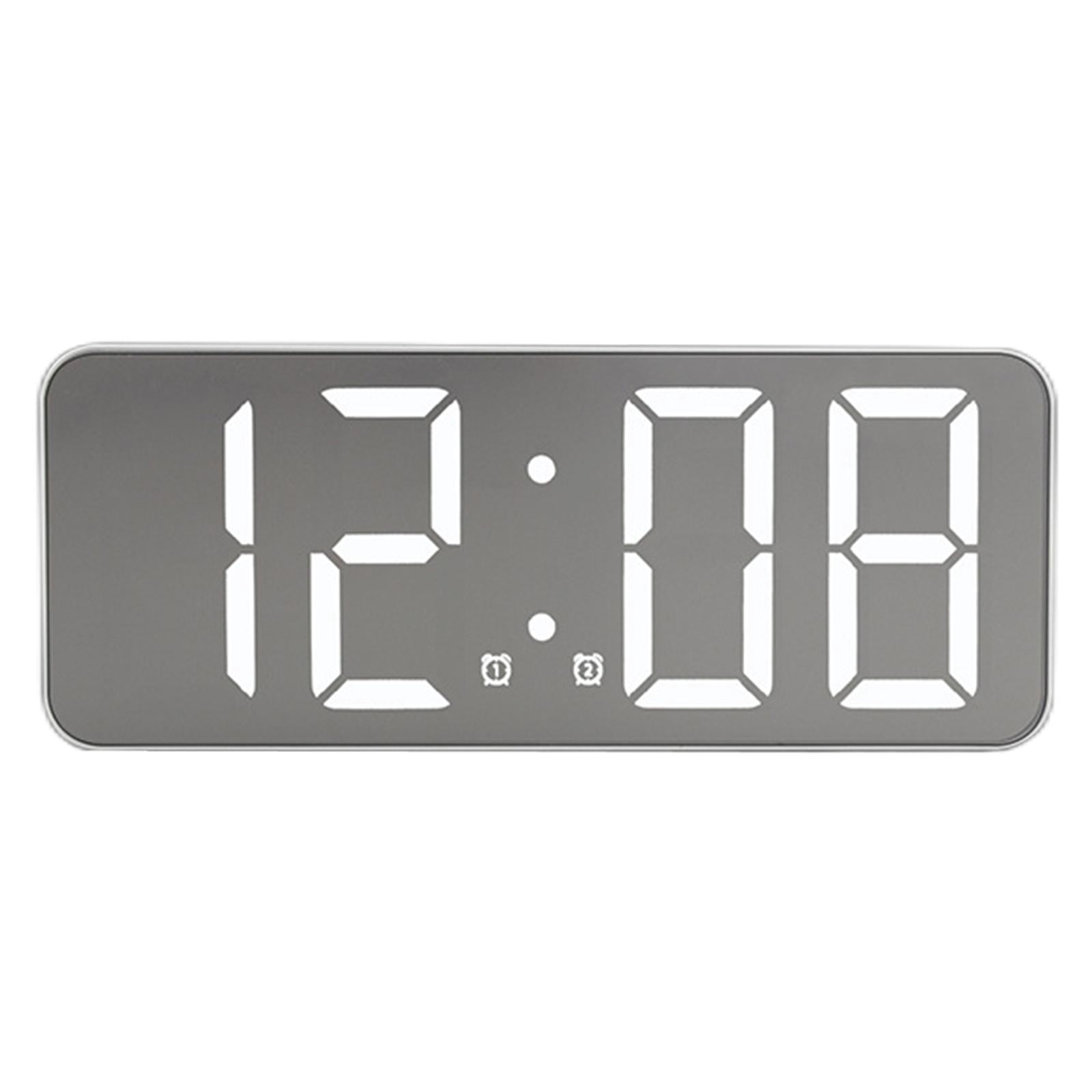 Desktop LED Digital Clock Mirrored Calendar for Living Room Hall Mirrored