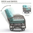 thumbnail image 4 of 3 Piece Outdoor Bistro Swivel Chairs Set, Patio Bistro Set w/ 360° Swivel Rocking Chairs & Table, All-Weather Conversation Set with Metal Frame for Patio Backyard Porches or Garden - Blue, 4 of 9