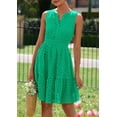 thumbnail image 2 of Vestido PRETTYGARDEN 2025 sin mangas con escote en V y bordado calado verde XL, 2 of 8