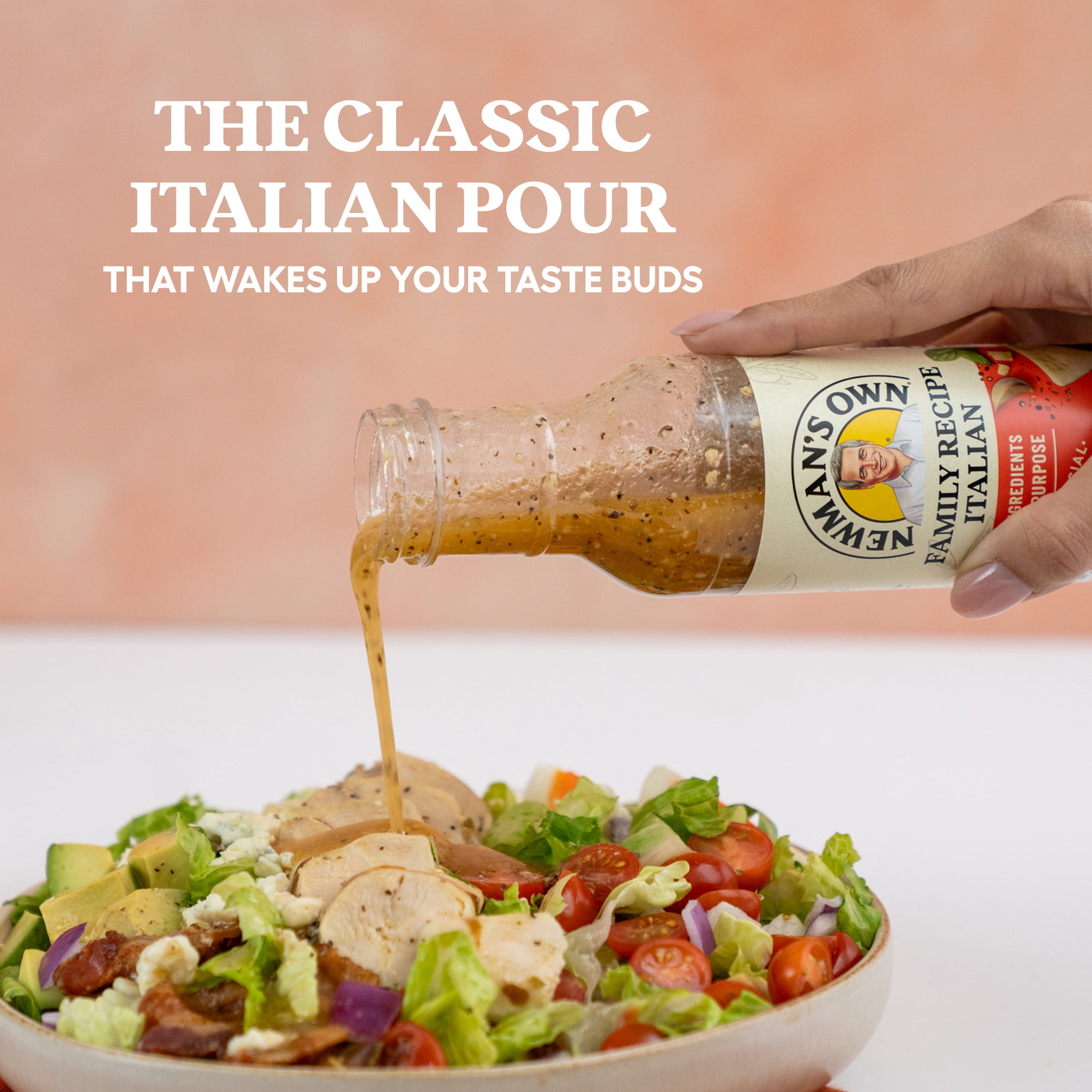 (4 pack) Newman's Own Family Recipe Italian Salad Dressing and Marinade, 12 fl oz
