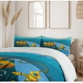 thumbnail image 6 of Ambesonne Yellow Submarine Duvet Cover Sets, Diver Dolphins, 2-Queen, Petrol Blue and Ginger, 6 of 7
