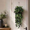 thumbnail image 4 of 2PCS 30" Artificial Cedar Christmas Teardrop Swag with Pine Cones, Full Faux Greenery Door Swag, Plastic Norfolk Pine Needle Teardrop Wreath for Mantle Fireplace Indoor Outdoor Holiday Decor, 4 of 7