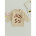 thumbnail image 2 of Bagilaanoe Toddler Baby Girl Knitted Sweater Long Sleeve Embroidery Pullover 6M 12M 24M 3T 4T 5T 6T Kids Warm Jumpers Tops Fall Loose Knitwear, 2 of 8