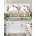 thumbnail image 4 of Spring Floral Swag Curtains for Living Room/Bedroom Windows, Summer Watercolor Botanical Colorful Kitchen Curtains and Valances Set 36 Inch Length, Light Filtering Swags Valance Curtain Panels, 4 of 5