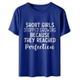 thumbnail image 5 of tklpehg Tshirts Shirts for Women Short Sleeve Loose Summer Comfy Tunic Lightweight Crewneck Tops Trendy Funny Letter Print Graphic Tee Shirt Leisure Blue XXL, 5 of 6