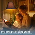 thumbnail image 6 of Lamp Shades Set of 2, Medium Blue Lampshade 7x13x9 inch, Barrel Lamphades for Table Floor Lamp, Easy Assembly Required Fabric Natural Linen Lamp Cover, Lamp Shade Harp Holder Included, 6 of 7