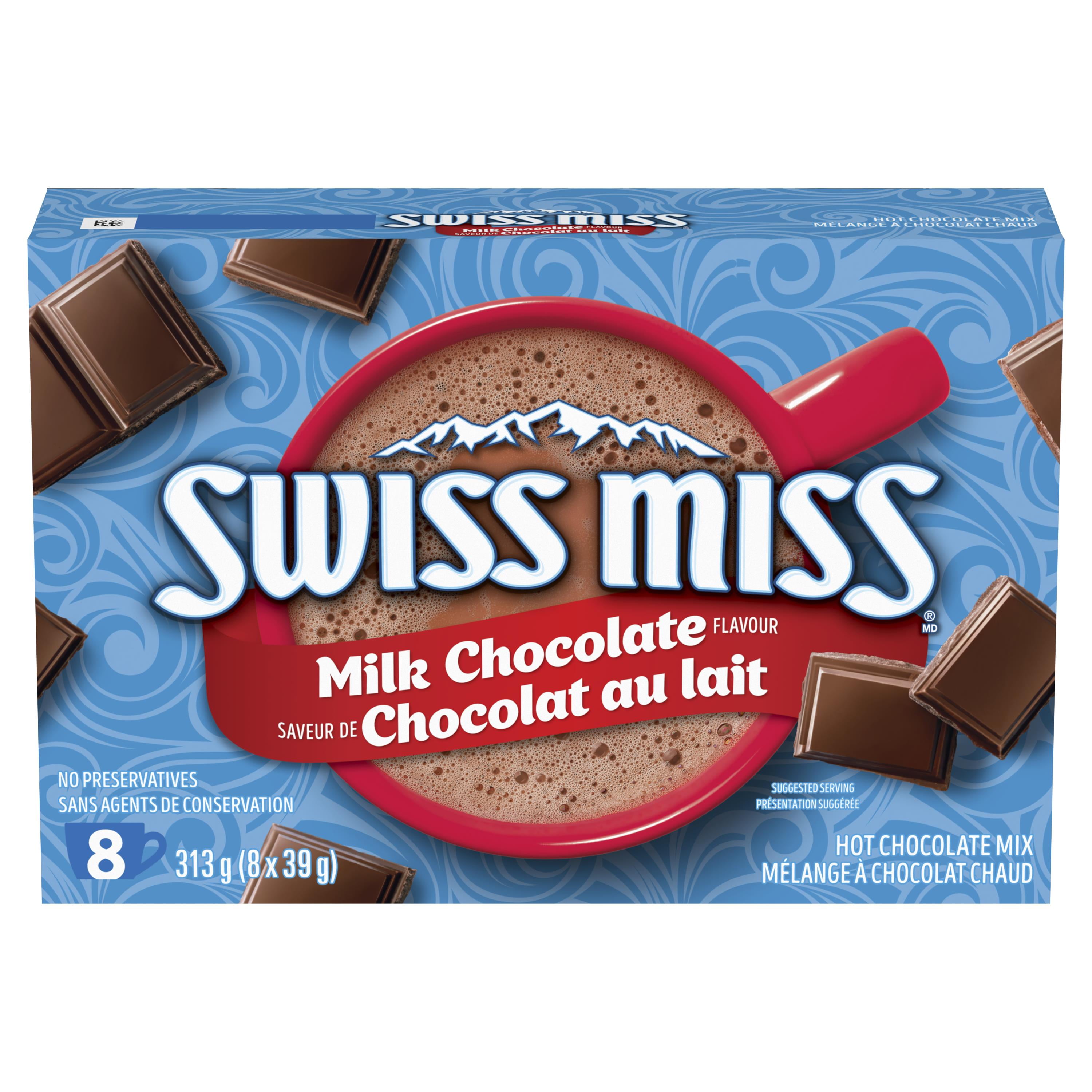Mélange à chocolat chaud Swiss Miss ™ à saveur de chocolat au lait, sans agents de conservation et facile à préparer, 313 g (8 X 39 g)