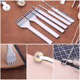 thumbnail image 4 of Leather Craft Tools Kit Professional Leather Hand Sewing Repair Kit Stitching Punch Carving Work Groover Set DIY Tool Set (Type1), 4 of 7
