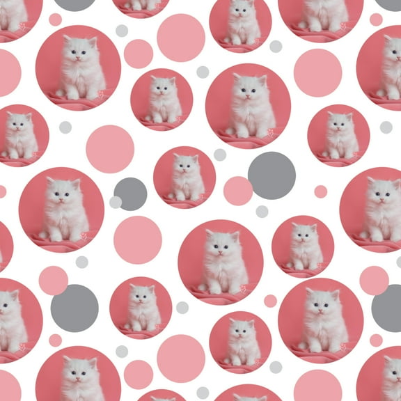Persian Cat White Kitten on Fuchsia Premium Gift Wrap Wrapping Paper Roll