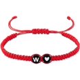 thumbnail image 2 of 1 Pcs Heart Initial Bracelets for Women Adjustable Nylon Cord Alphabet Bracelets with Plastic Beads A-Z Letter Weave Bracelet for Christmas Valentine's Day Personalized Gifts, 2 of 4