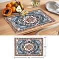 thumbnail image 6 of Blue Bohemian Placemats Set of 6 Retro Pattern Oriental Farmhouse Ethnic Place Mats Indoor Wipeable Table Mats Washable Cloth Dining Table Placemats for Kitchen Holiday Party Home Decor 13x19 Inch, 6 of 9