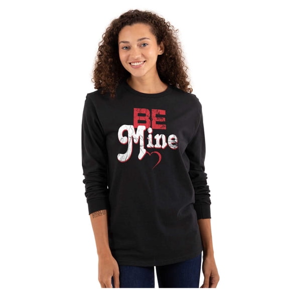 Be Mine Cute Valentines Day Love Women's Long Sleeve T Shirt Brisco Brands S