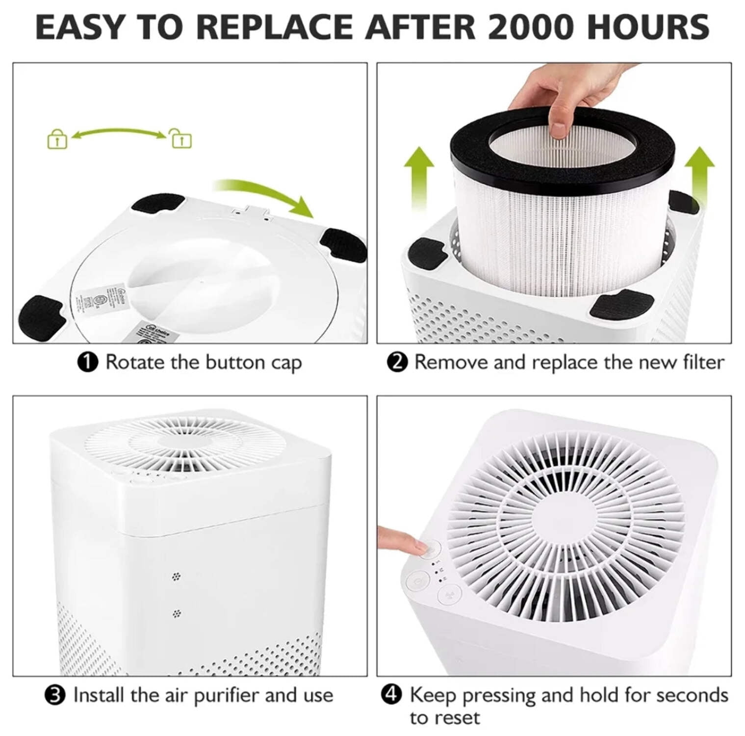 Airchoice Compact HEPA Air Purifier for Home, Quiet Air Cleaner for Bedroom & Living Room, 3 Fan Speeds, Removes Pet Dander, Dust & Smoke