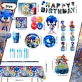 thumbnail image 3 of Sonic Birthday Decorations, 98Pcs Sonic Party Decorations & Sonic Party Tableware Set - Sonic Decorations Banners Balloons Backdrop Napkins Tablecloth and Other Sonic Birthday Party Supplies for Kids, 3 of 7