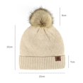 thumbnail image 3 of Generic Ladies Pom Pom Cable Knit Beanie Women'S Vintage Knit Hat Women'S Knit Beanie Hat Women Winter Hat Warmer Casual Plush Crochet Multicolor Women Hats Knit Ball Baseball Caps, 3 of 4