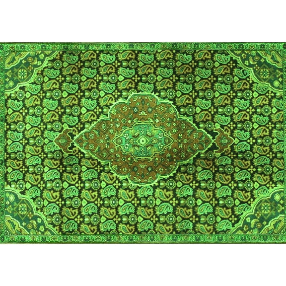 Ahgly Company Indoor Rectangle Persian Green Traditional Area Rugs, 5' x 7'