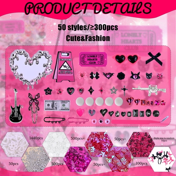 2867PCS  Junk Phone Case Charms Kit, Phone Case Decorations DIY Letter Beads for Customizing Cases, Bow Charms, Flatback Pearls, Nail  Accessories, Rhinestones, Y2k Charms, DIY Gift for Best Friend