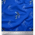 thumbnail image 1 of Soimoi Poly Georgette Fabric Dragonfly & Texture Fabric Prints By Yard 52 Inch Wide, 1 of 3