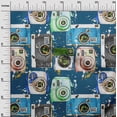 thumbnail image 3 of oneOone Polyester Lycra Teal Blue Fabric Camera Pattern Sewing Craft Projects Fabric Prints By Yard 56 Inch Wide, 3 of 6