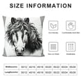 thumbnail image 5 of COMIO Horse - Black &amp; White Decorative Pillow Covers Cozy Soft Throw Pillowcase Square Couch Cushion Cover for Home Decor Sofa Living Room Bed Car, 5 of 5