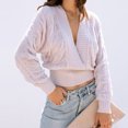 thumbnail image 2 of Vedolay Fall Sweaters Womens Fall Winter Sweater Fashion Crew Neck Long Sleeve Pullover Casual Tops,White S, 2 of 5