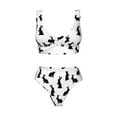 thumbnail image 4 of Rocae Black Rabbit for Bikini Set for Women Two Piece Sexy High Swimsuits Split Crossover Bikini Large, 4 of 9