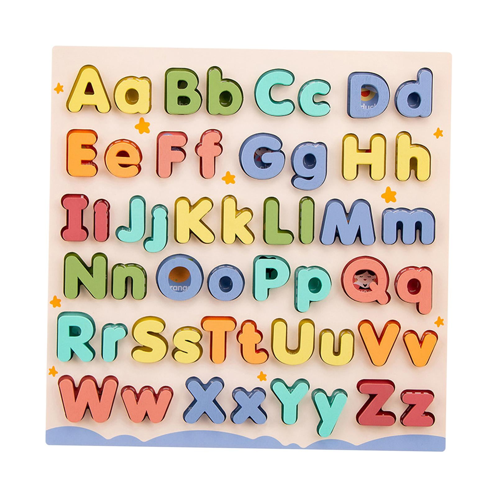 Wooden Educational Abc Puzzle Develops Motor Skill Learn Alphabet